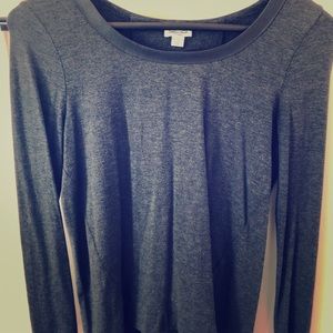 Splendid top with leather neckline trim- size XS